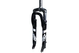 Вилка GRINZ ES 225-2 24"*1.1\8" 200мм, дисковый тормоз, пружина, стальная, безрезьбовая, черная\белая, 2,55кг Вилка GRINZ ES 225-2 24"*1.1\8" 200мм, дисковый тормоз, пружина, стальная, безрезьбовая, черная\белая, 2,55кг