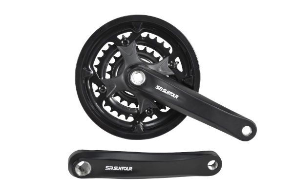 Шатуны SR SUNTOUR 42/32/22Т,175мм,под квадрат,черный